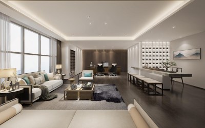 新中式经理办公室3D模型下载